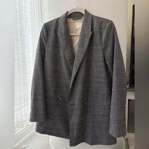 H&M Charcoal Checkered Blazer